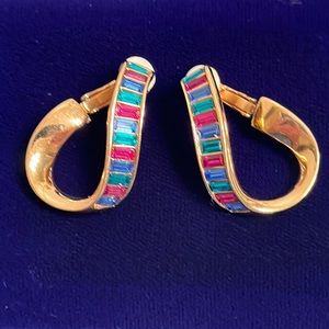 Vintage Swarovski crystal clip earrings
